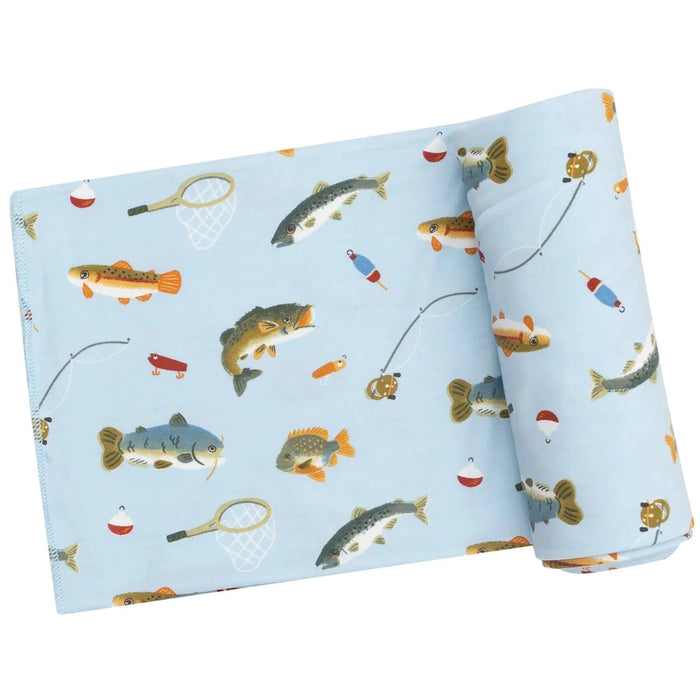 Angel Dear Fishing Swaddle Blanket