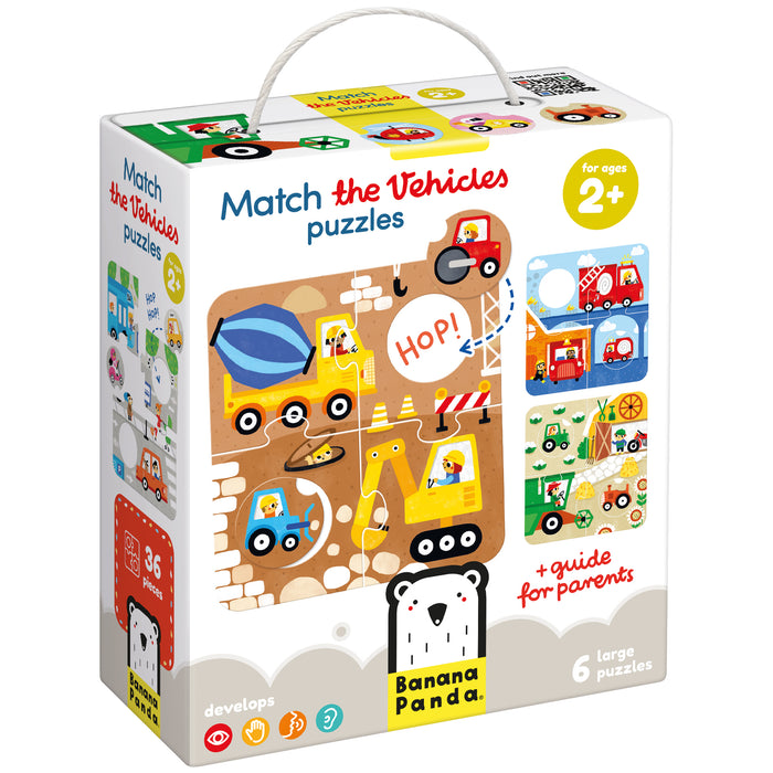 Banana Panda Match the Vehicles Puzzle