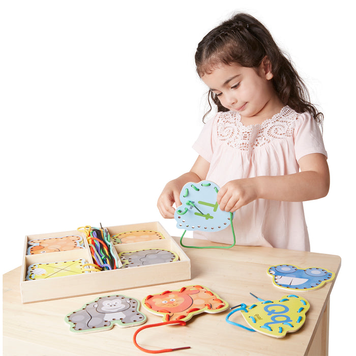 Melissa & Doug Wooden Alphabet Lacing Cards