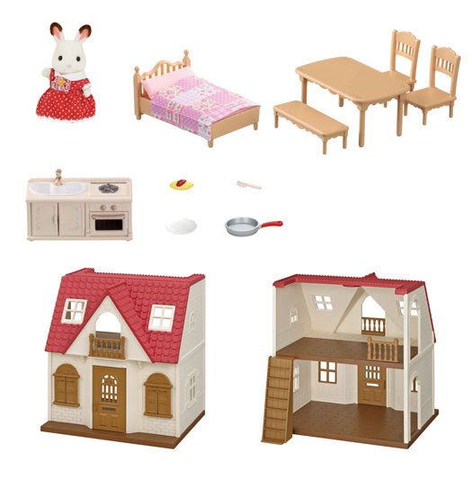 Calico Critters Red Roof Cozy Cottage Starter Home — Cullen's Babyland &  Playland