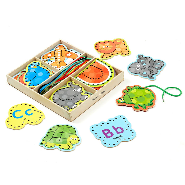 Melissa & Doug Wooden Alphabet Lacing Cards