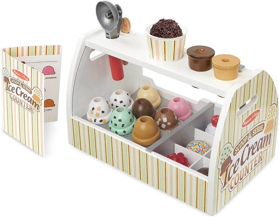 Melissa & Doug Scoop & Serve Wooden Ice Cream Counter