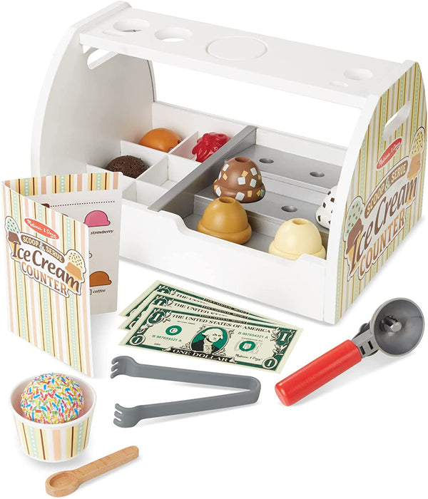 Melissa & Doug Scoop & Serve Wooden Ice Cream Counter